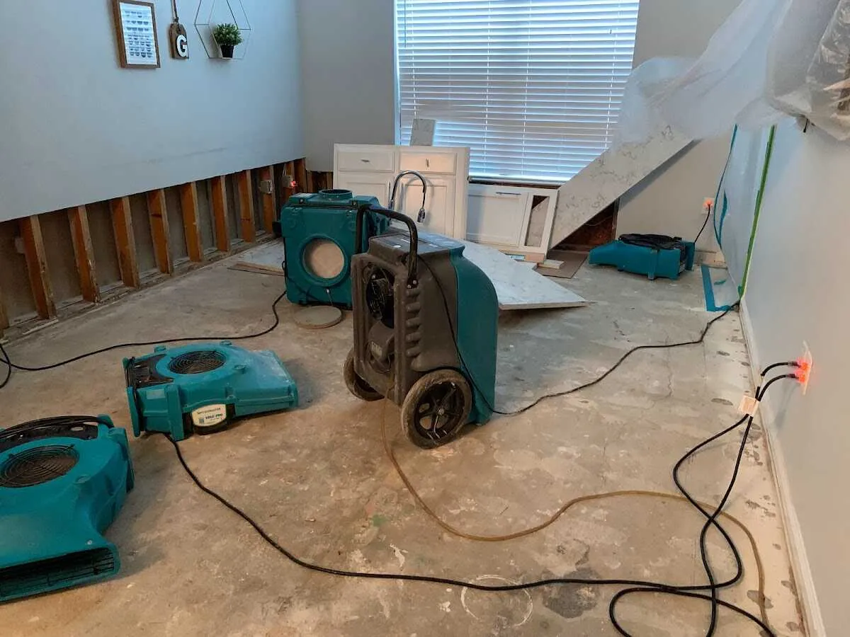 Dehumidifier in flood-cut room for Water Extraction & Removal in Leonia